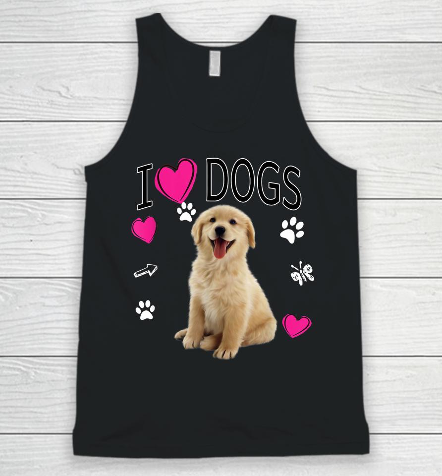 I Love Dogs Shirt - Golden Labrador Retriever Unisex Tank Top