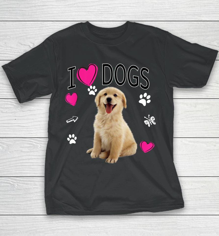 I Love Dogs Shirt - Golden Labrador Retriever Youth T-Shirt