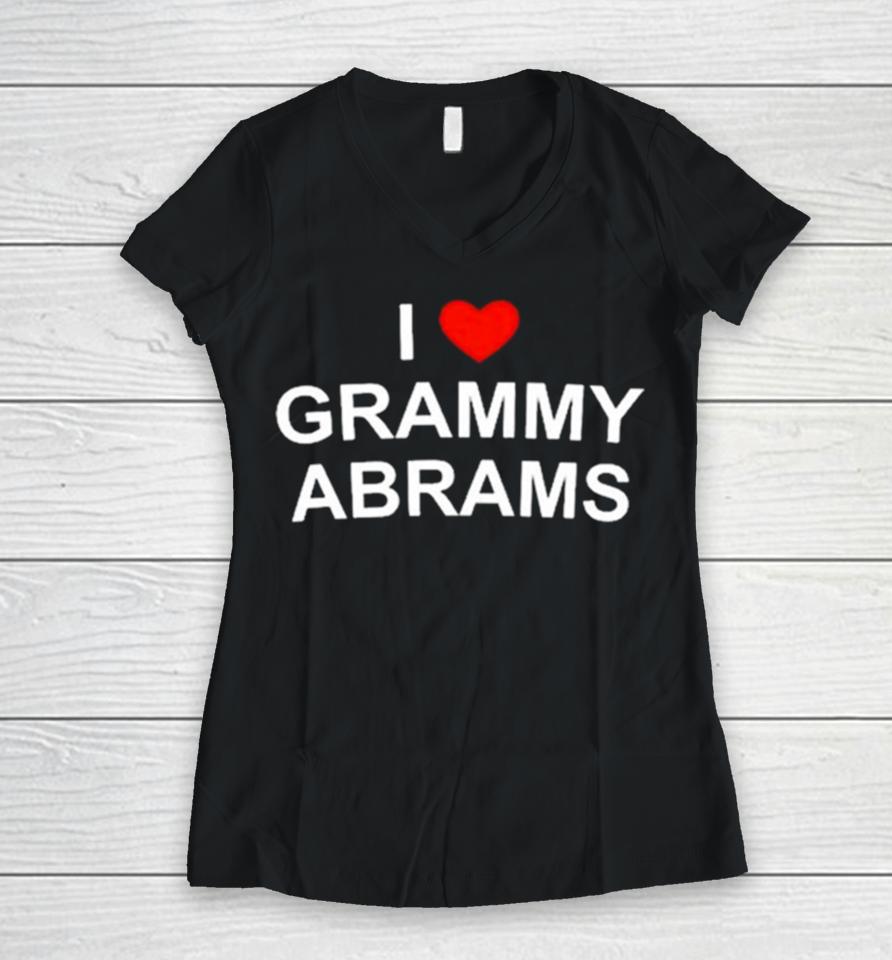 I Love Grammy Abrams Black Sweatshirts Women V-Neck T-Shirt