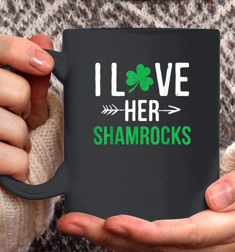 I Love Her Shamrocks St Patrick's Day Couples Coffee Mug