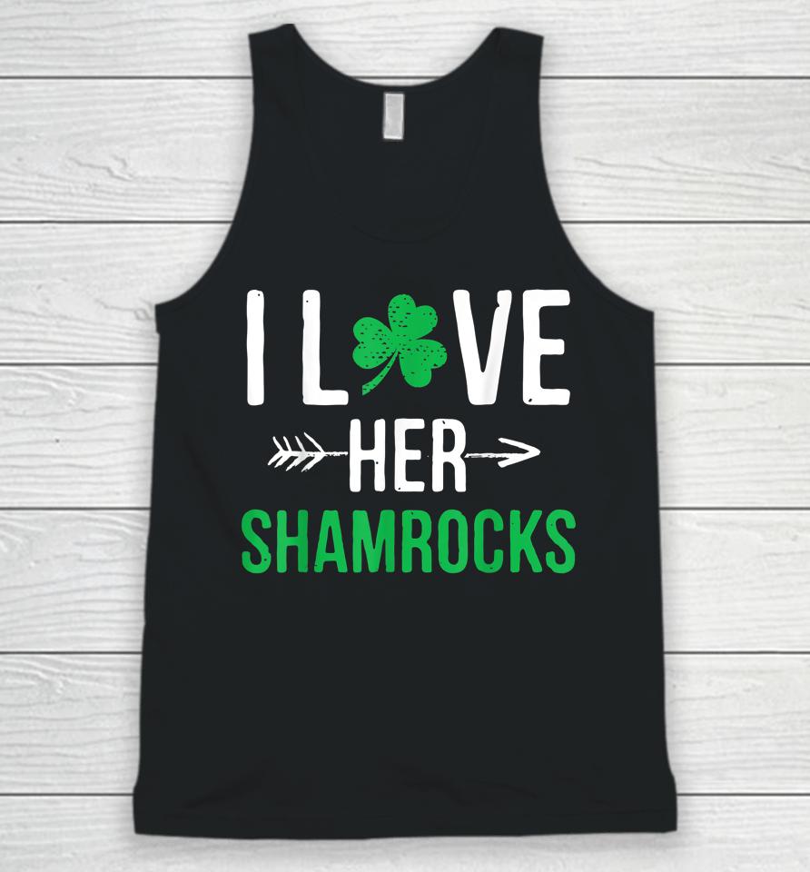 I Love Her Shamrocks St Patrick's Day Couples Unisex Tank Top