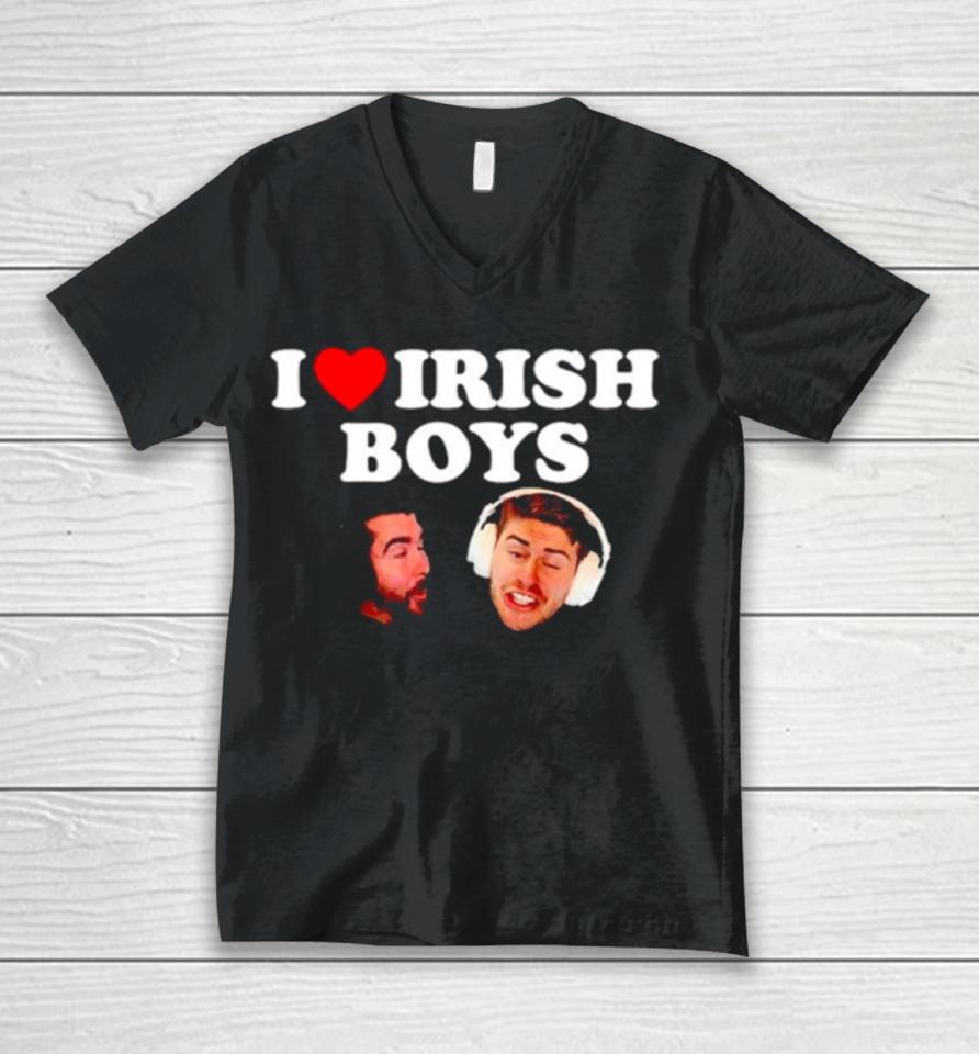 I Love Irish Boys Nogla Terroriser Unisex V-Neck T-Shirt