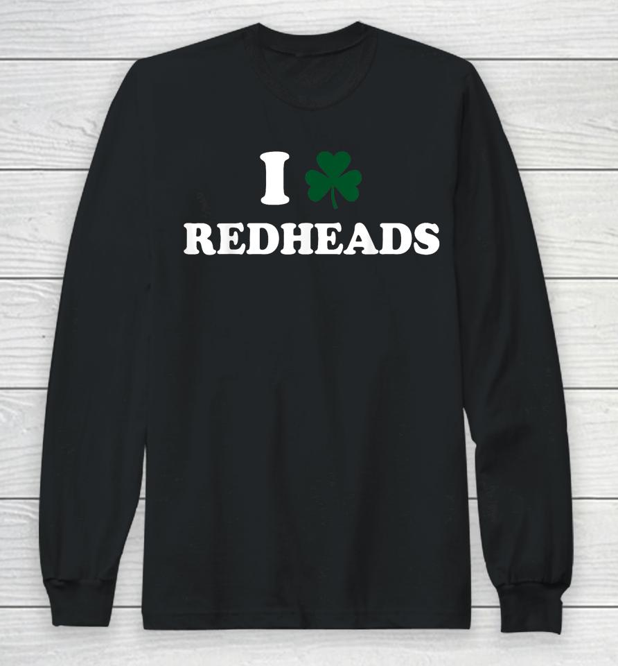 I Love Irish Redheads Boys Baby St Patrick's Day Shamrock Long Sleeve T-Shirt