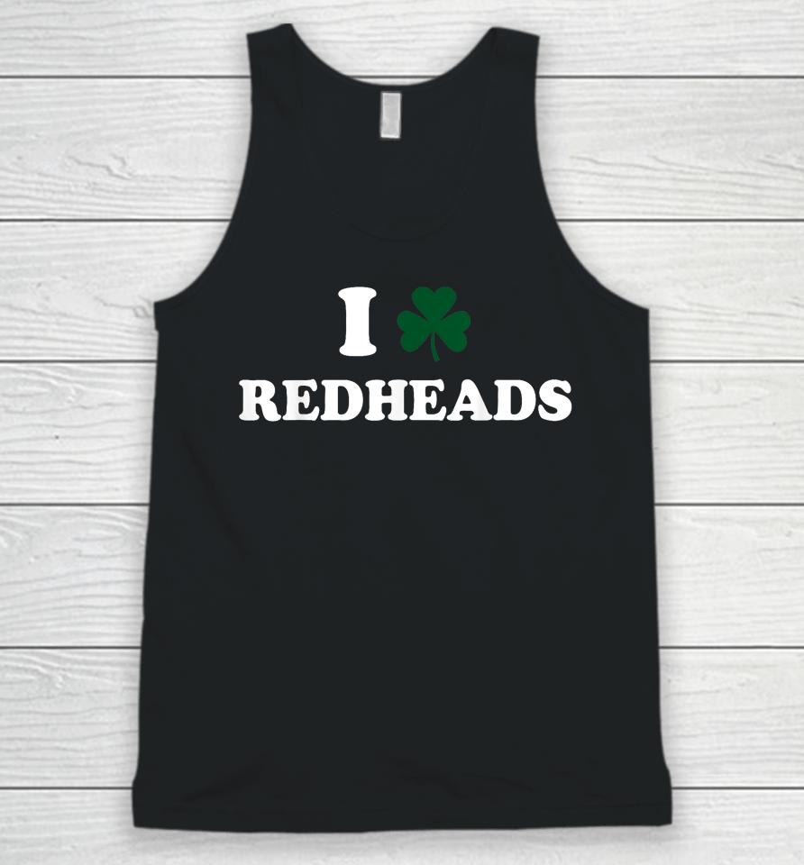 I Love Irish Redheads Boys Baby St Patrick's Day Shamrock Unisex Tank Top