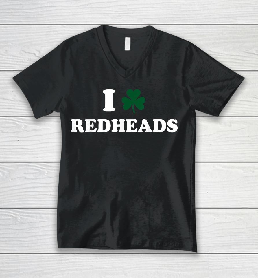 I Love Irish Redheads Boys Baby St Patrick's Day Shamrock Unisex V-Neck T-Shirt