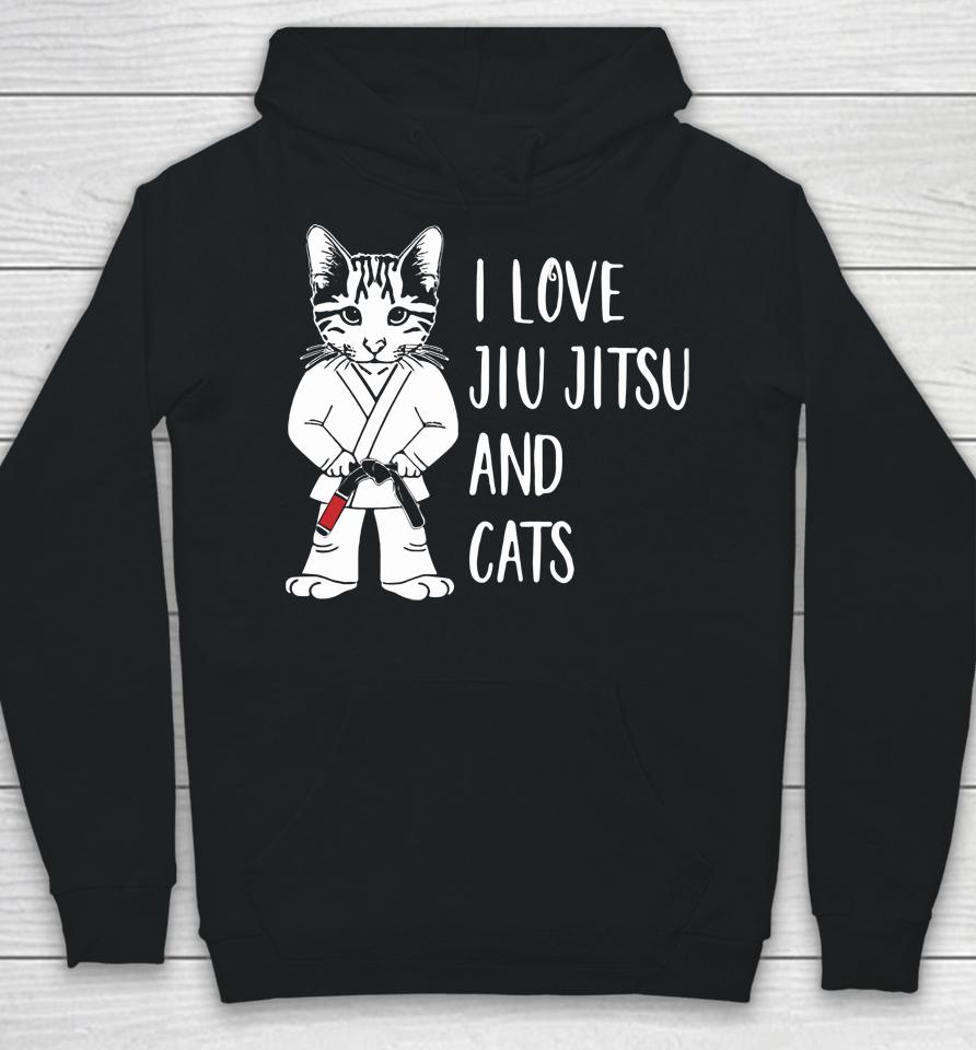 I Love Jiu Jitsu And Cats Hoodie