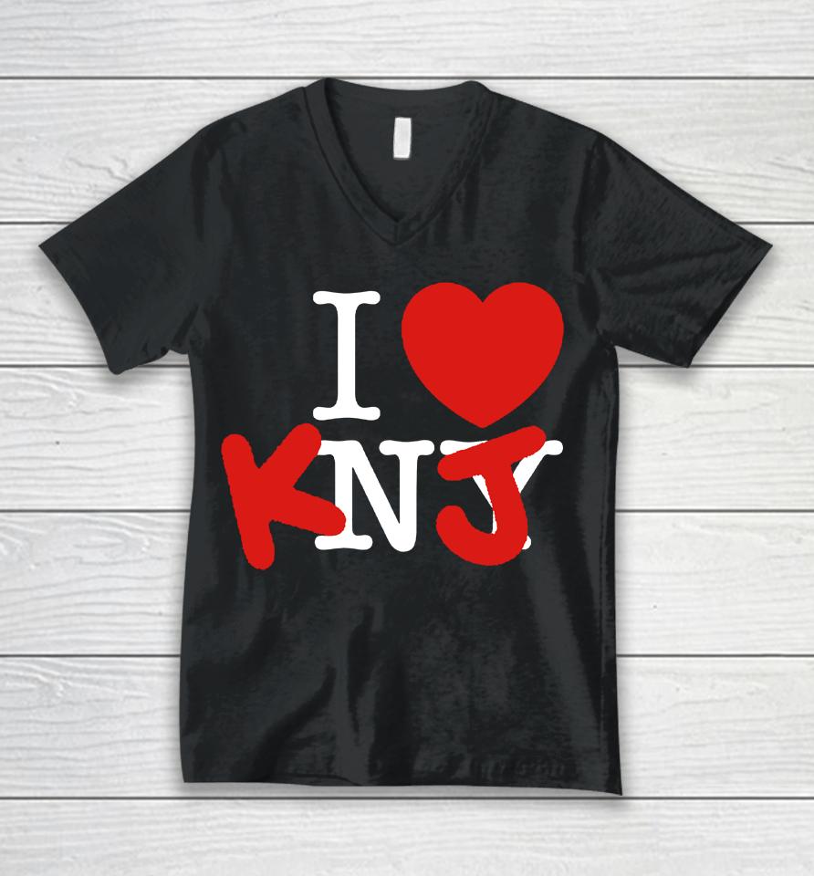 I Love Knj Unisex V-Neck T-Shirt