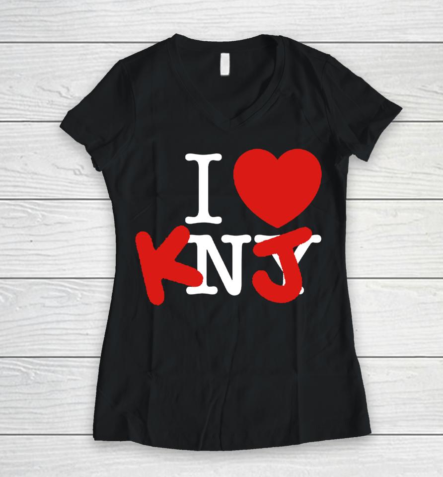 I Love Knj Women V-Neck T-Shirt