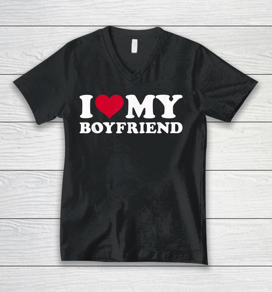 I Love Mm Boyfriend Unisex V-Neck T-Shirt