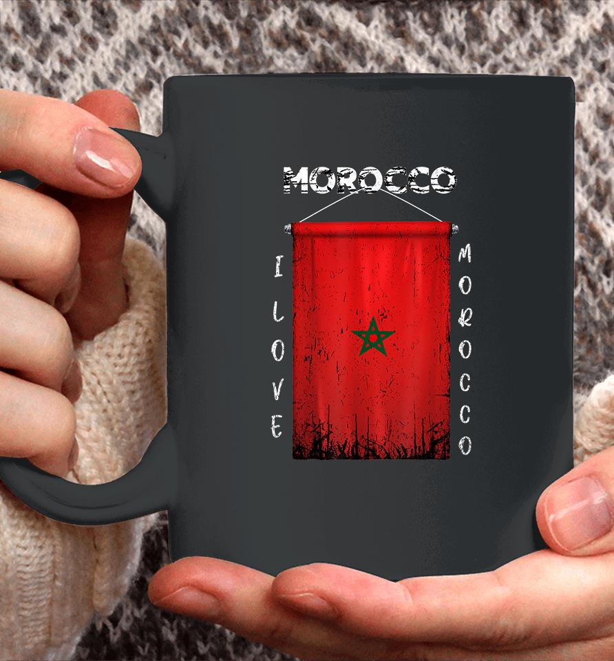 I Love Morocco Flag Vintage Coffee Mug