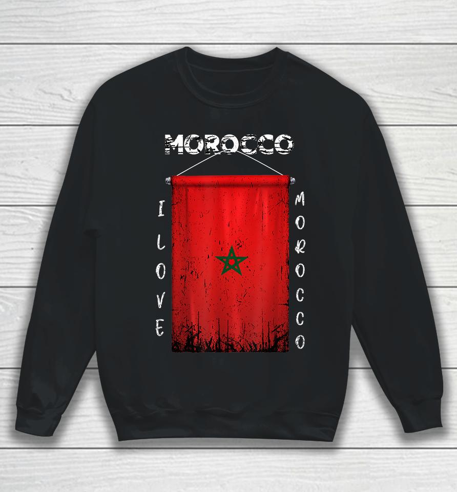 I Love Morocco Flag Vintage Sweatshirt