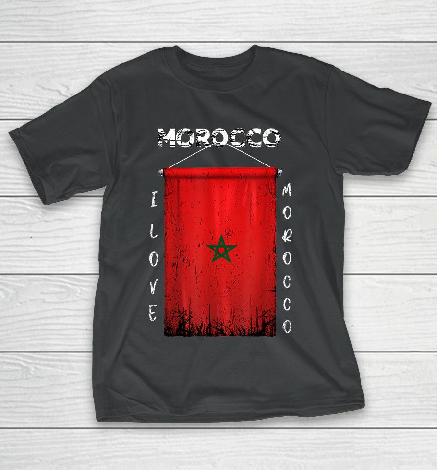 I Love Morocco Flag Vintage T-Shirt