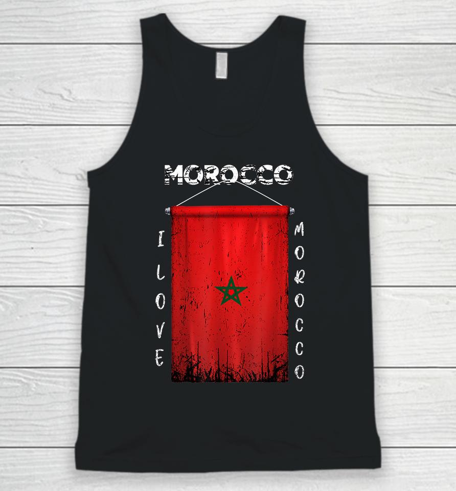 I Love Morocco Flag Vintage Unisex Tank Top