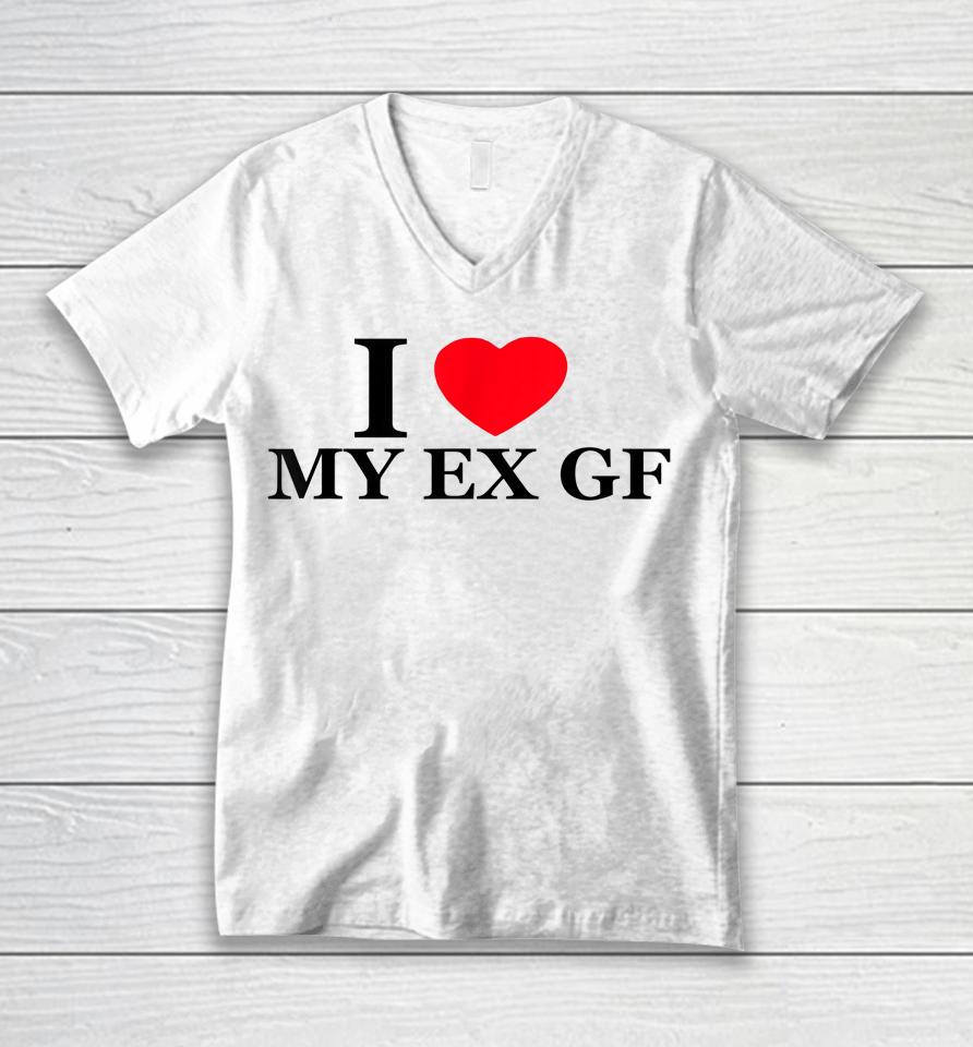 I Love My Ex Girlfriend Red Heart Trendy Unisex V-Neck T-Shirt