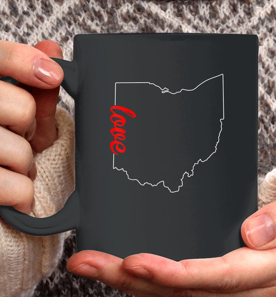 I Love My Ohio Oh Buckeye State Home Funny Distressed Coffee Mug