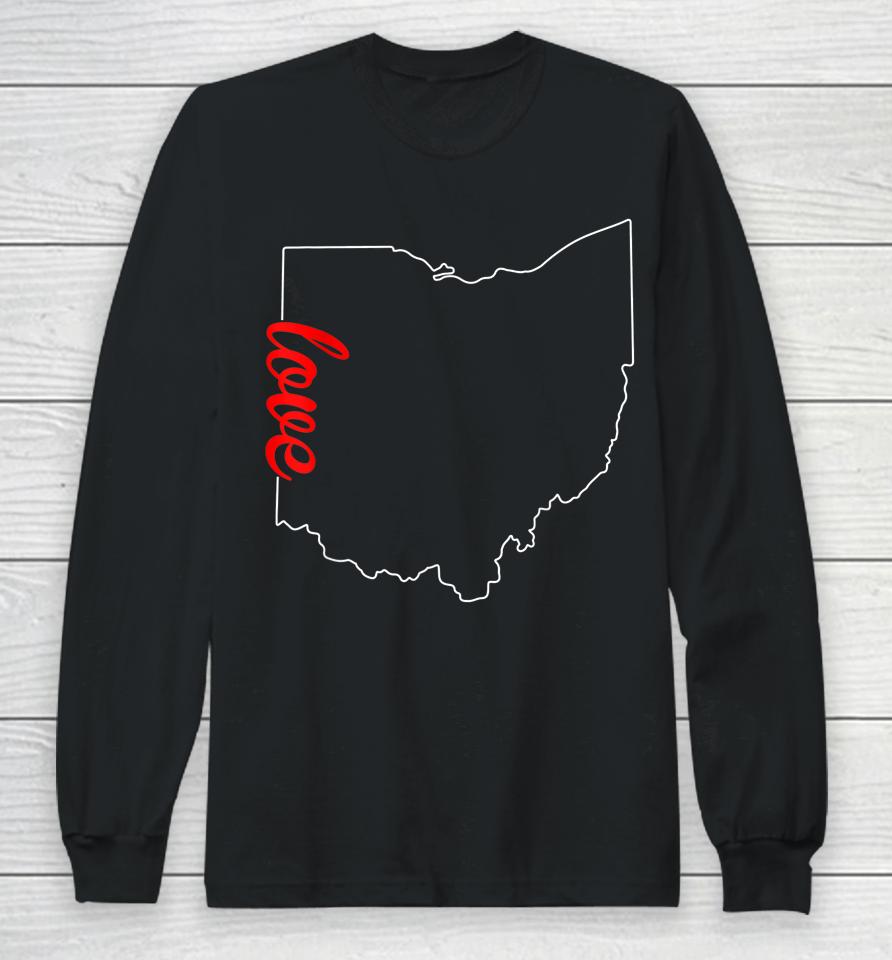I Love My Ohio Oh Buckeye State Home Funny Distressed Long Sleeve T-Shirt