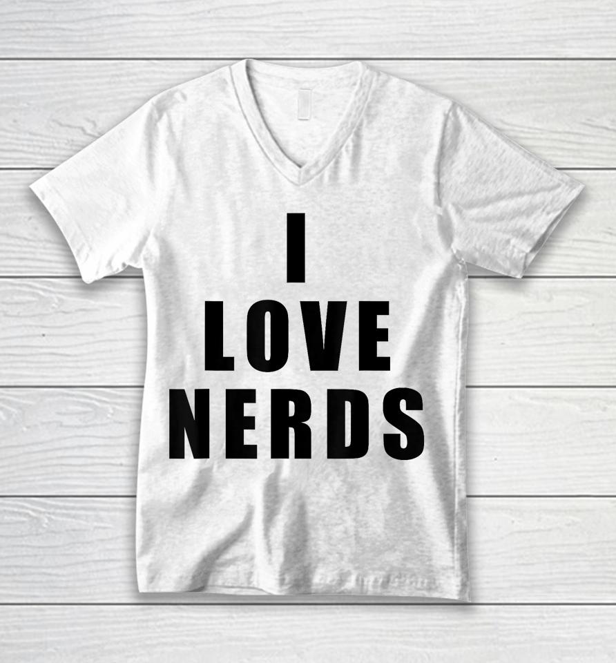 I Love Nerds Unisex V-Neck T-Shirt