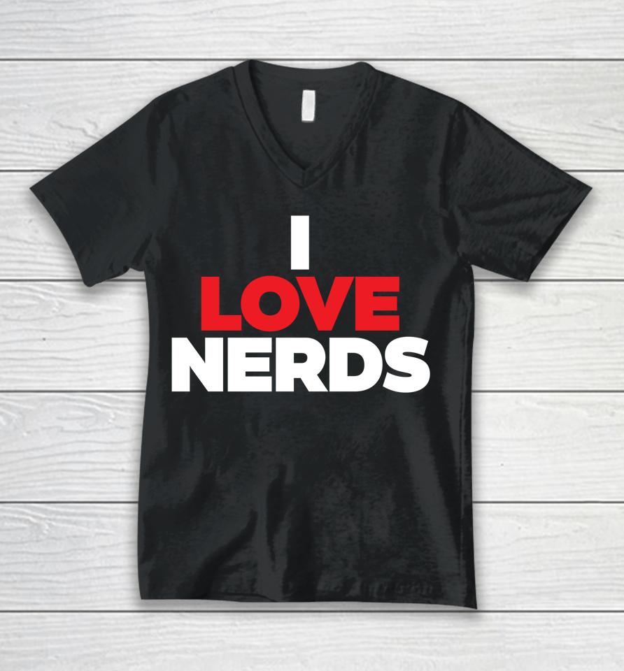 I Love Nerds Unisex V-Neck T-Shirt