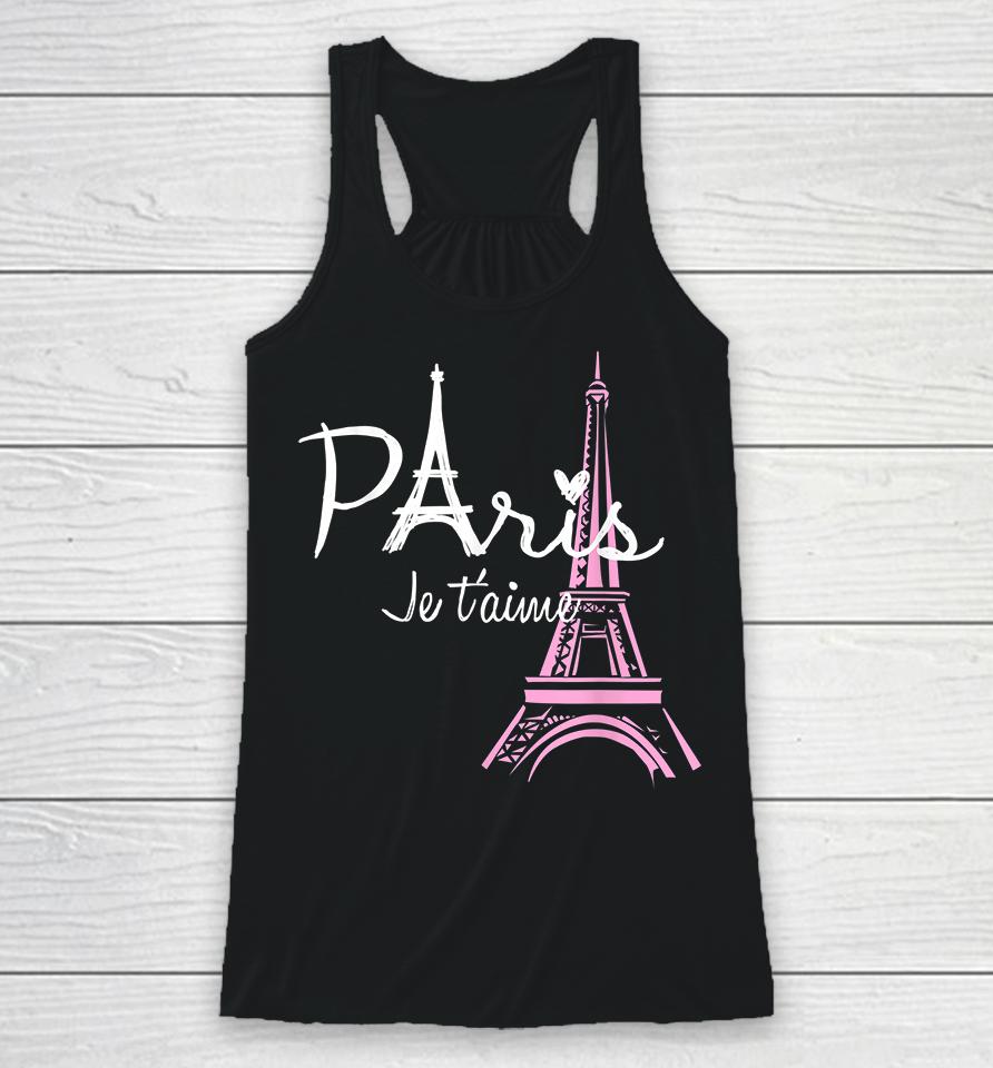 I Love Paris Eiffel Tower France Racerback Tank