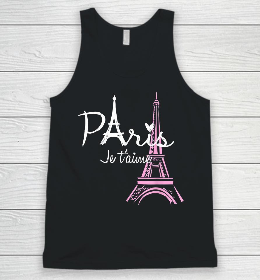 I Love Paris Eiffel Tower France Unisex Tank Top