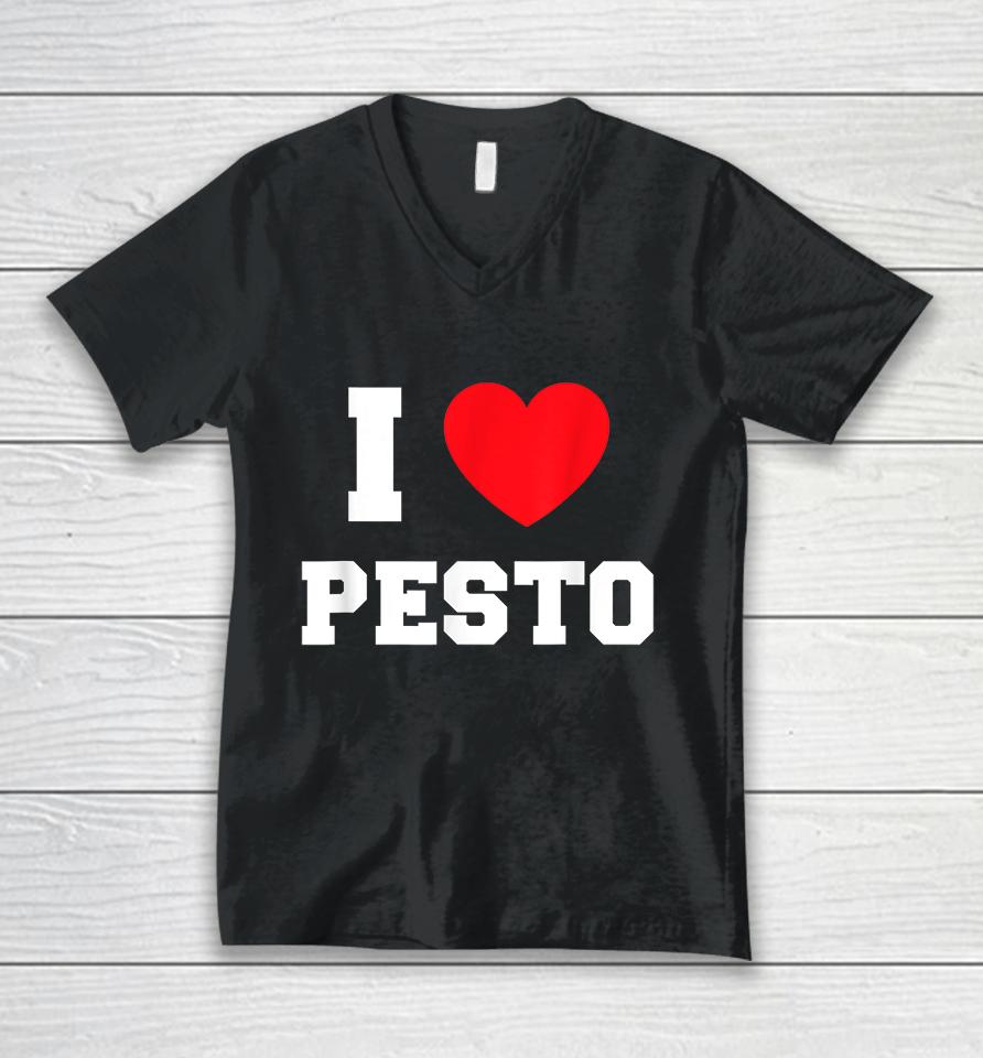 I Love Pesto Unisex V-Neck T-Shirt