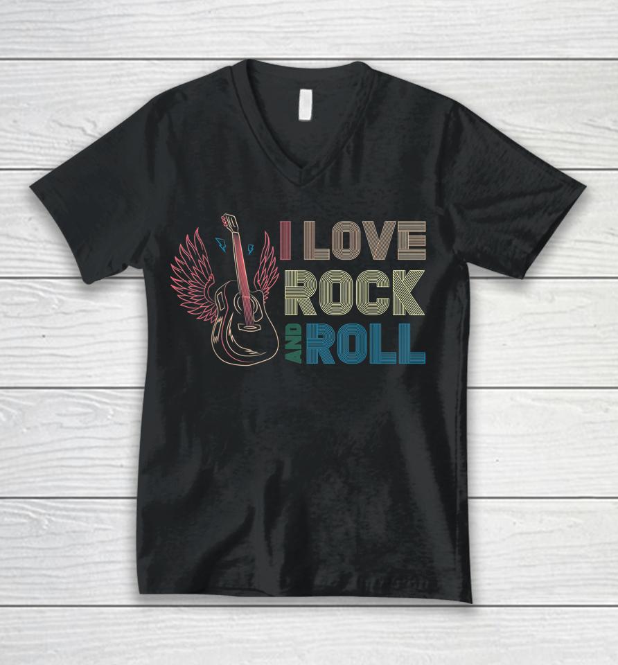 I Love Rock And Roll Rock Concert 70S Retro Vintage Unisex V-Neck T-Shirt
