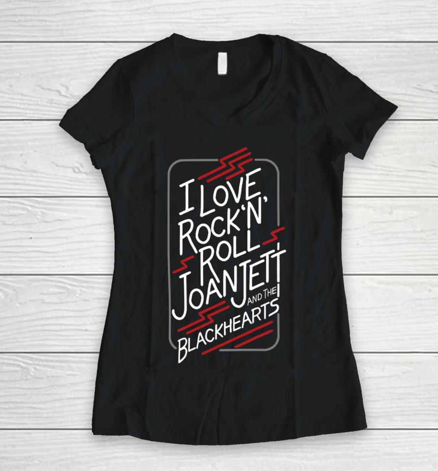 I Love Rock’n Roll Joan Jett And The Blackhearts Women V-Neck T-Shirt