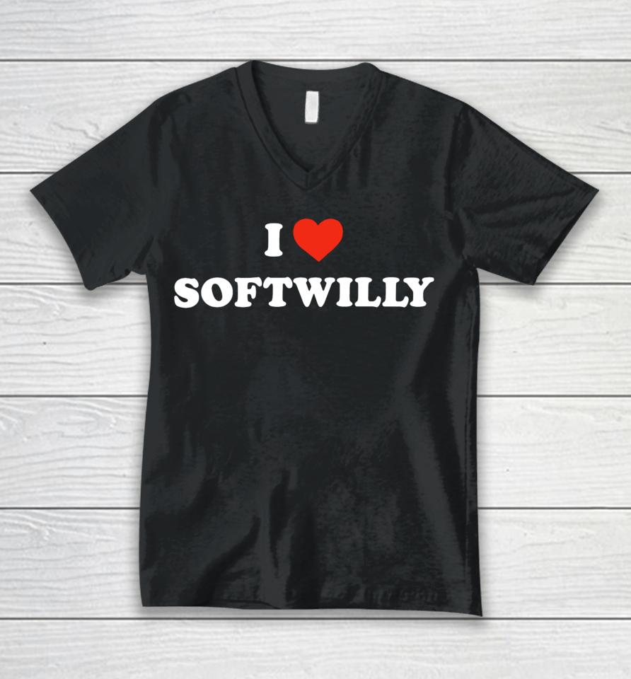 I Love Softwilly Unisex V-Neck T-Shirt