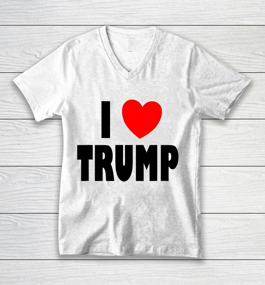 I Love Trump Unisex V-Neck T-Shirt