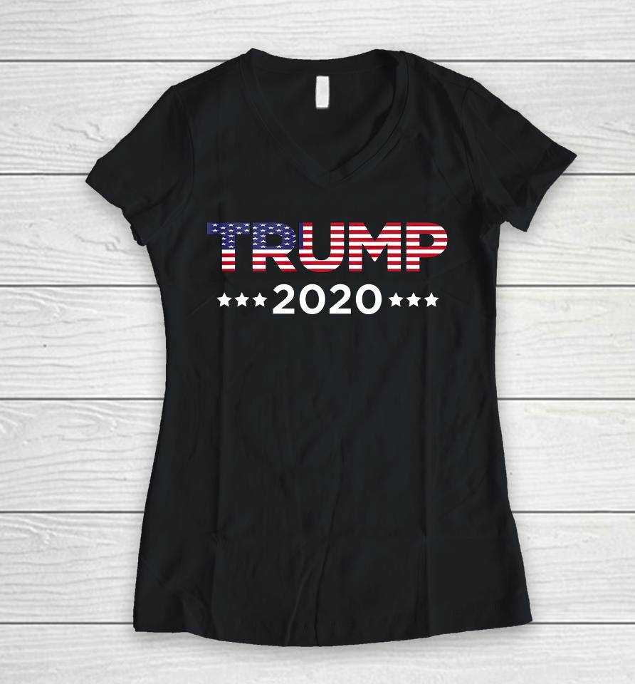 I Love Trump Supporter Trump Support Donald Trump 2020 Women V-Neck T-Shirt