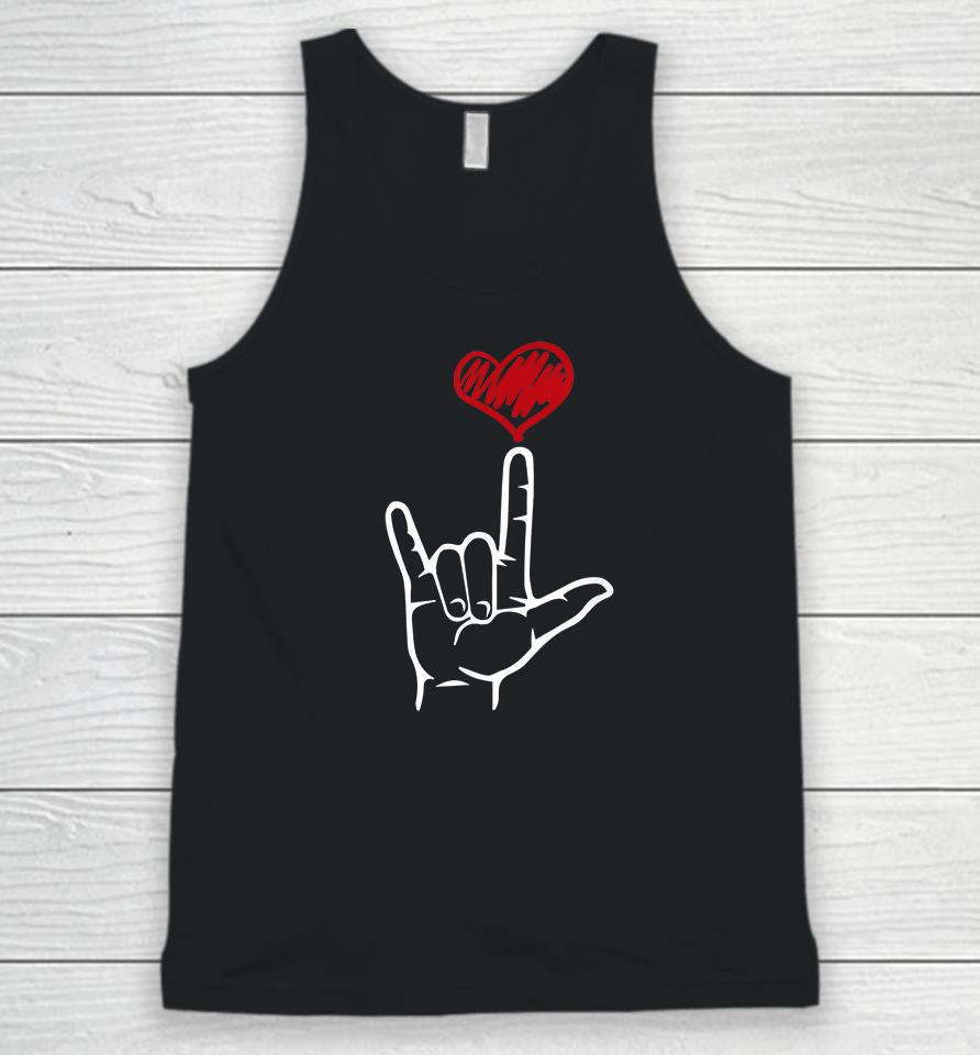 I Love You Hand Heart American Sign Language Unisex Tank Top