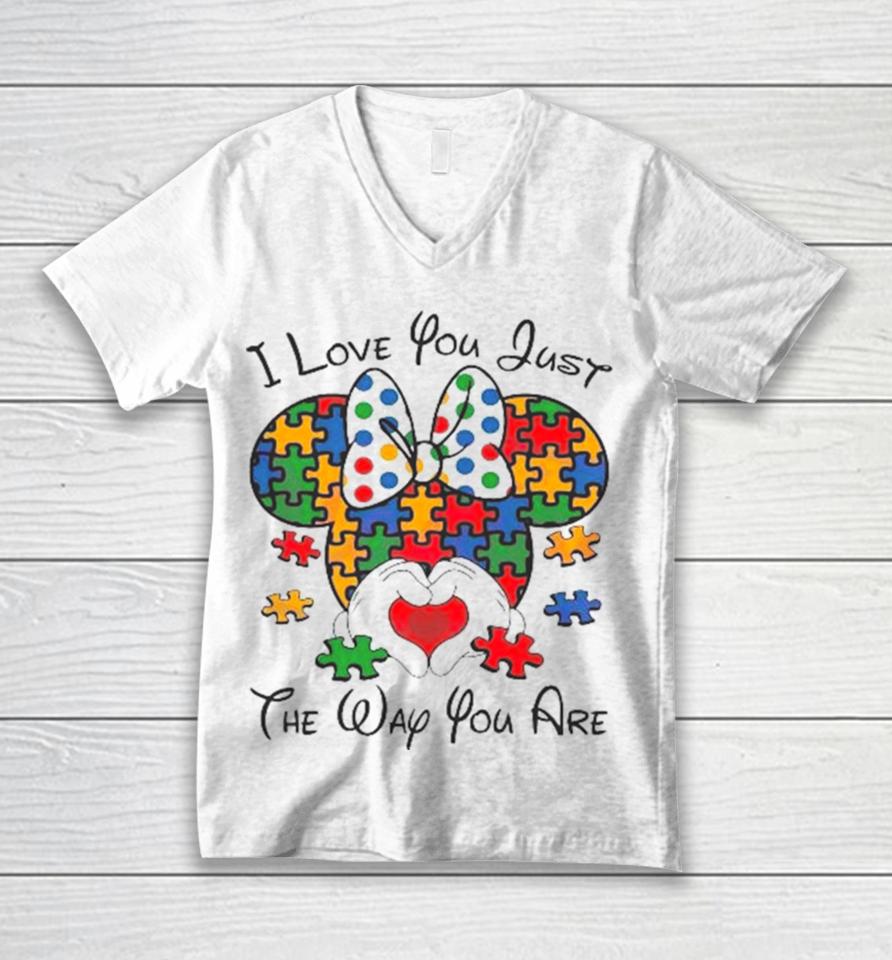 I Love You Just The Way You Are Minnie Austim 2024 Unisex V-Neck T-Shirt