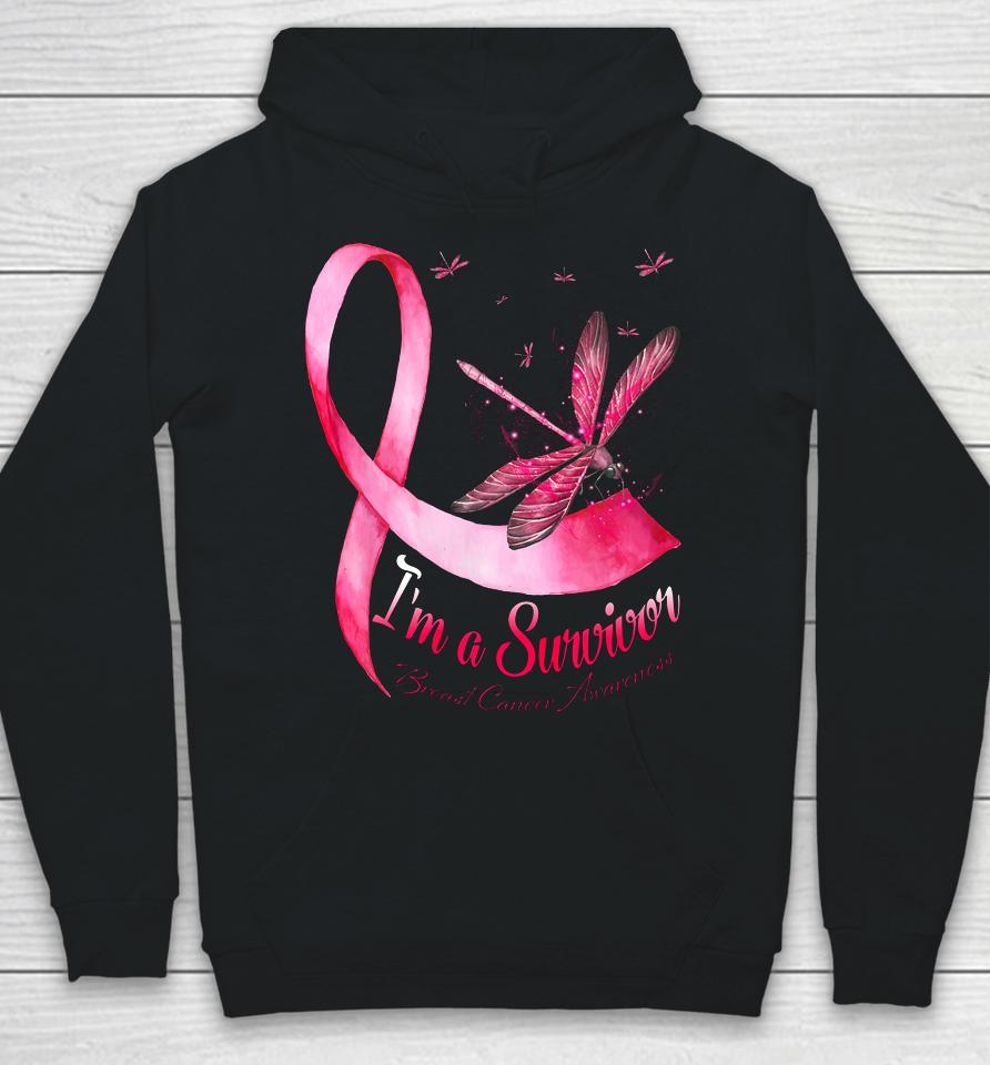 I M A Survivor Dragonfly Breast Cancer Awareness Hoodie