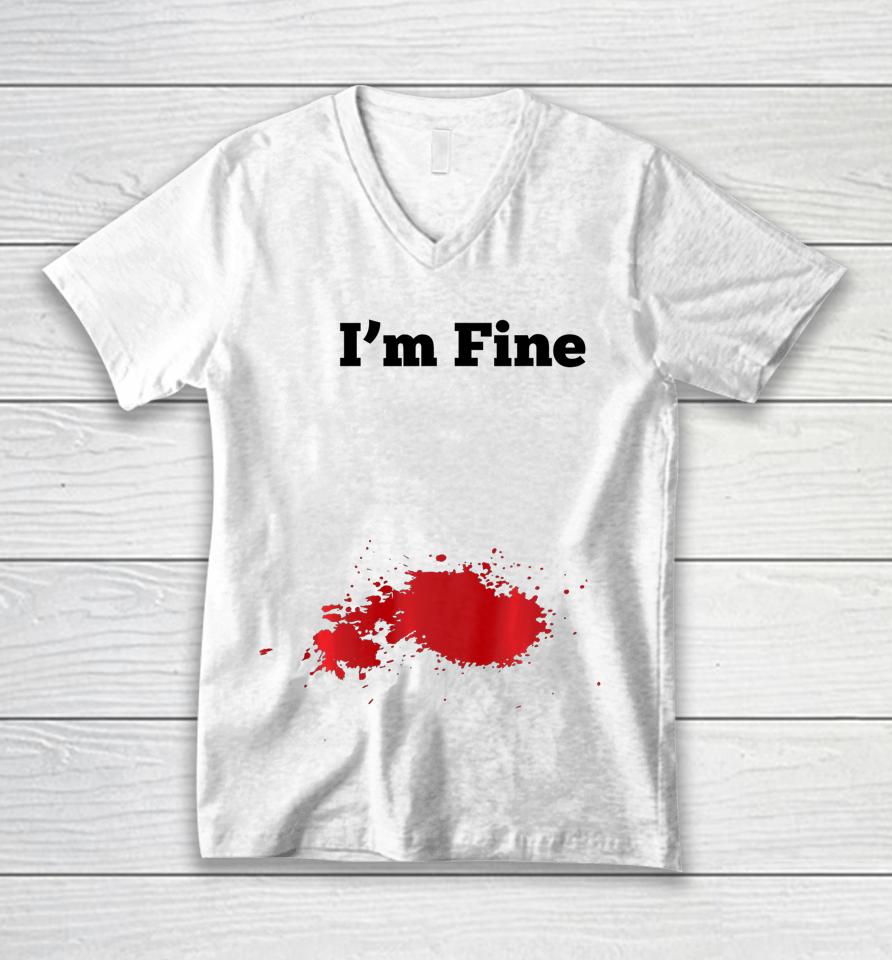 I M Fine Halloween Unisex V-Neck T-Shirt