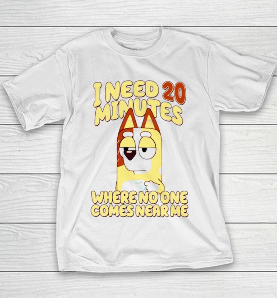 I Need 20 Minutes Where No One Comes Near Me Cartoon Youth T-Shirt