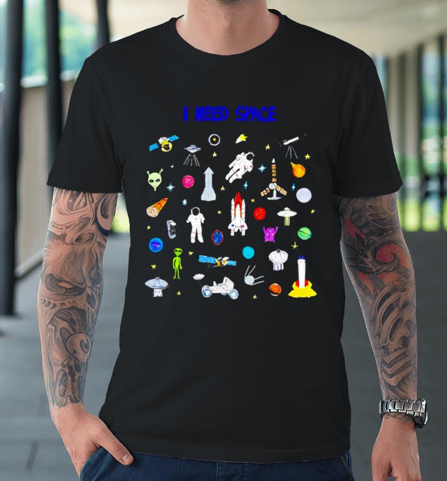 I Need Space Alien Rocket Telescope Premium T-Shirt