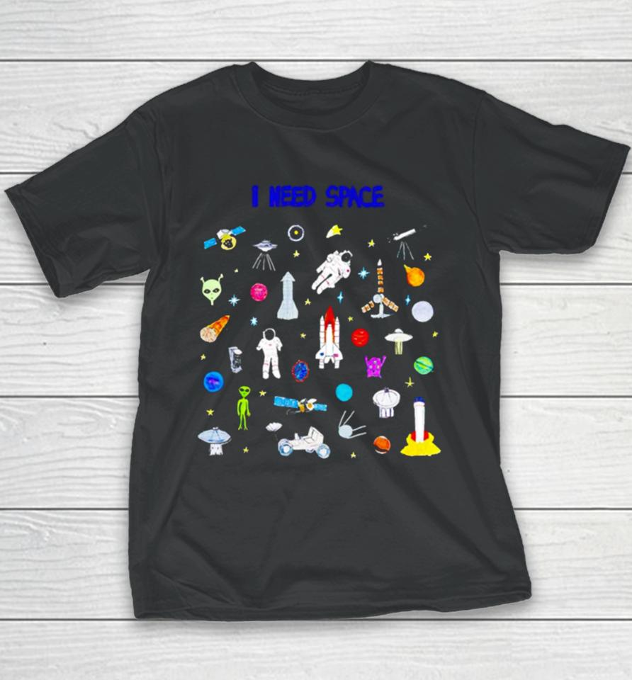 I Need Space Alien Rocket Telescope Youth T-Shirt
