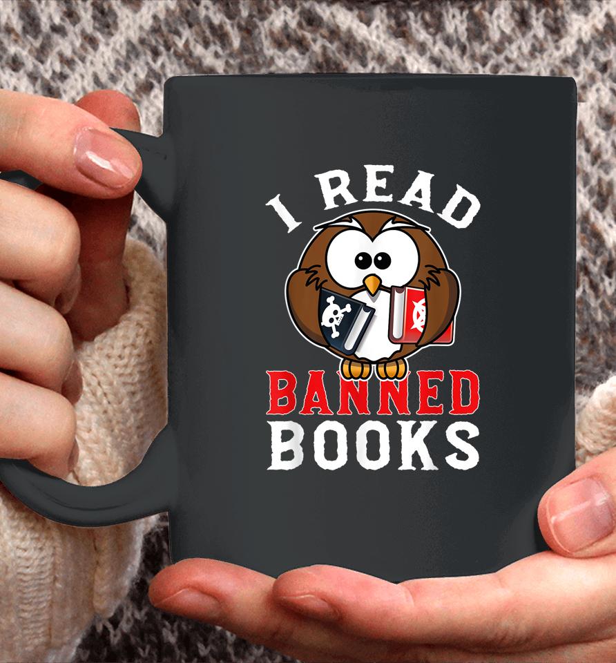 I Read Banned Books Owl Coffee Mug