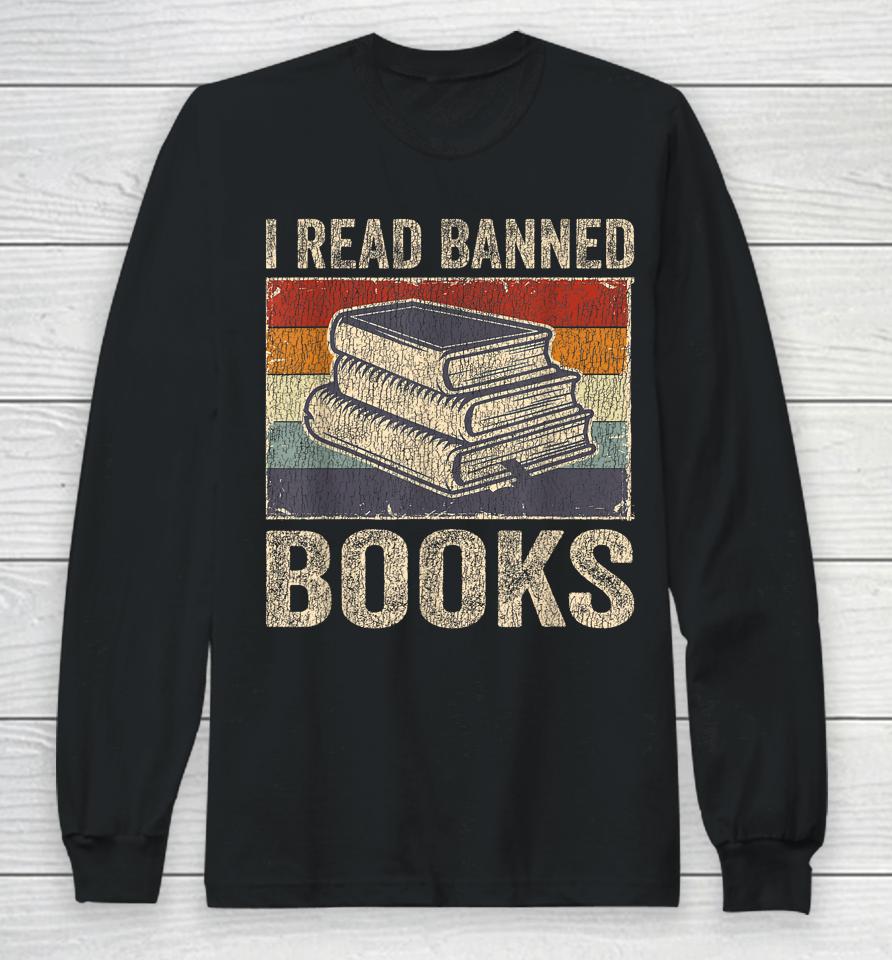 I Read Banned Books Week Librarian Freedom Reader Nerd Men Long Sleeve T-Shirt