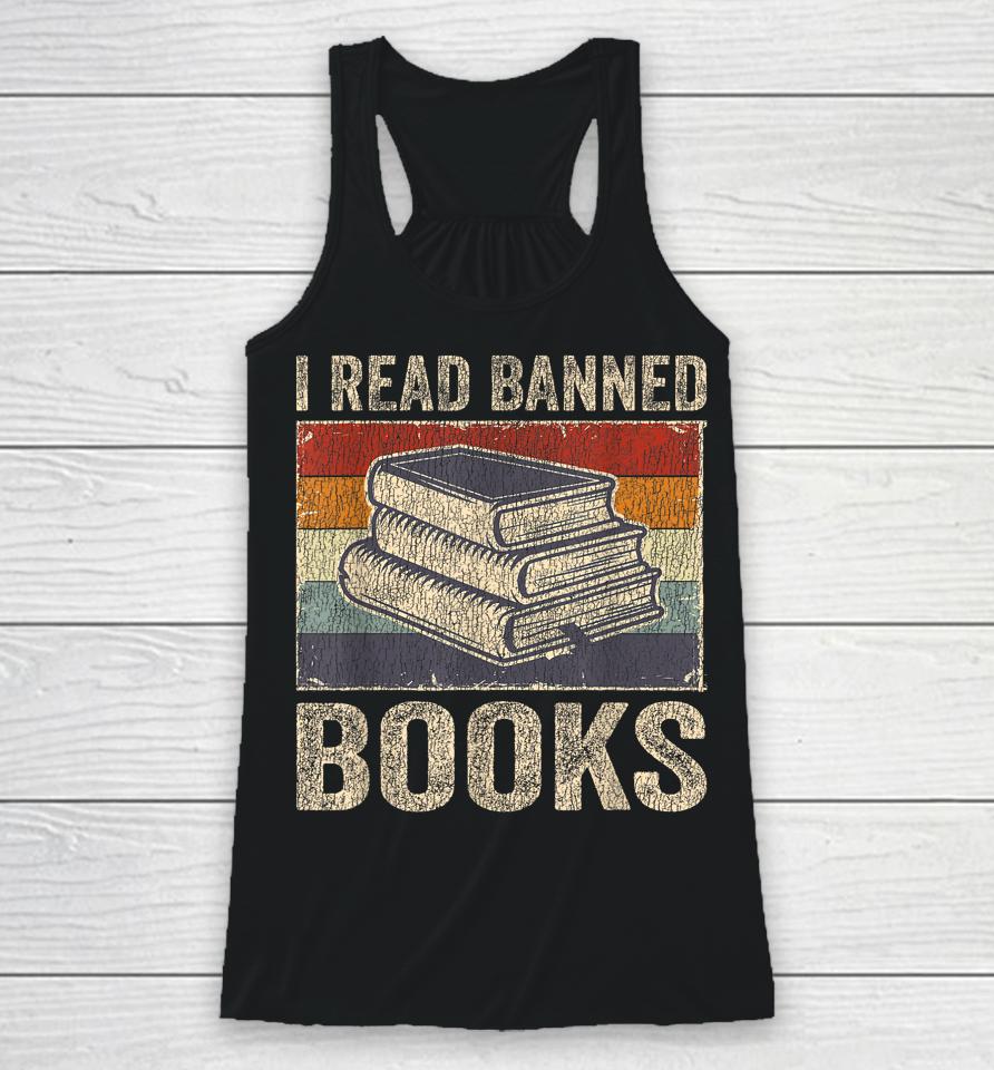 I Read Banned Books Week Librarian Freedom Reader Nerd Men Racerback Tank