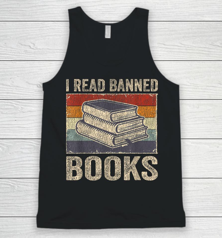 I Read Banned Books Week Librarian Freedom Reader Nerd Men Unisex Tank Top