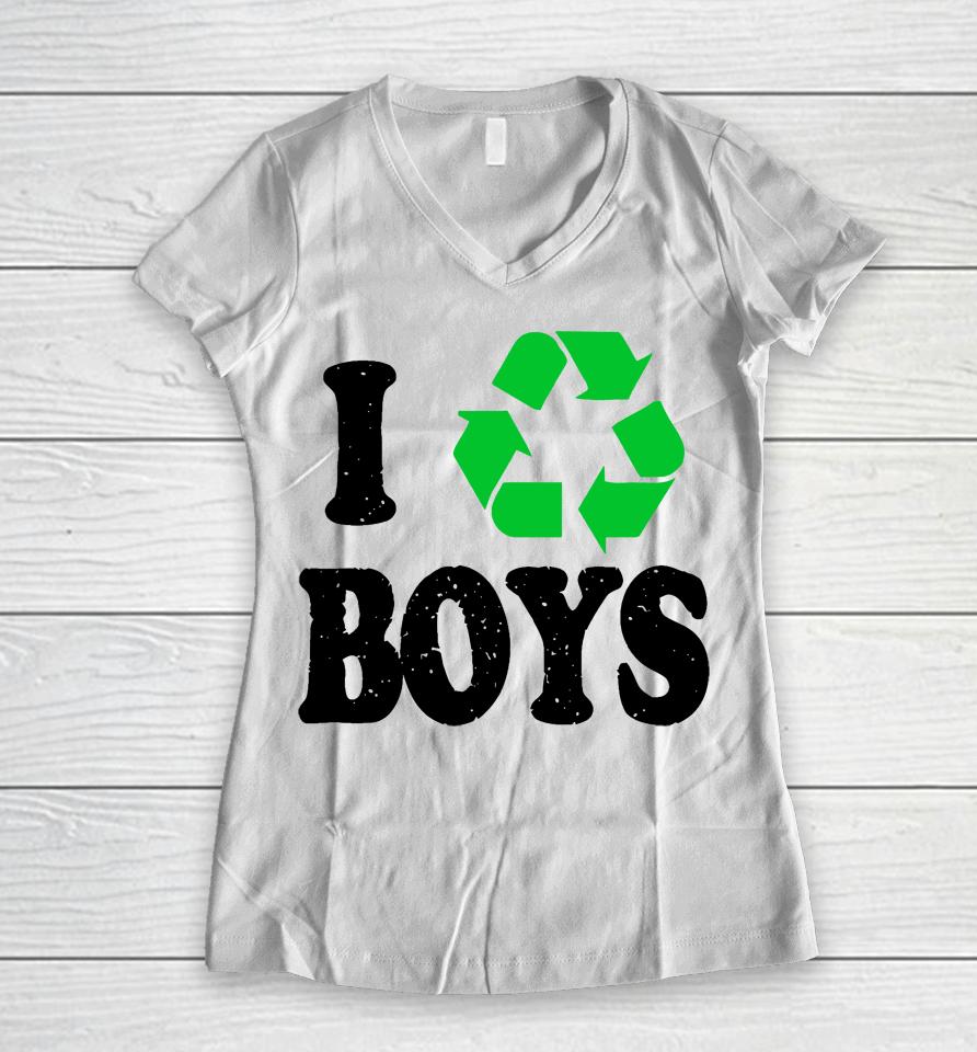 I Recycling Boys Women V-Neck T-Shirt
