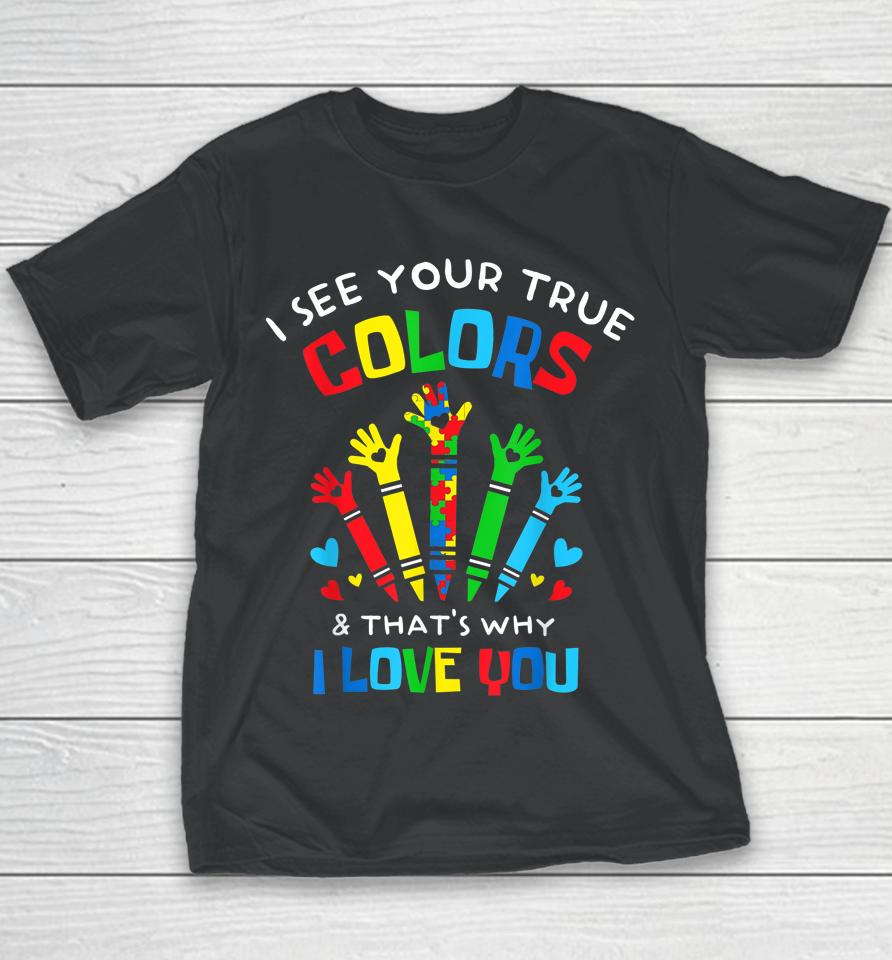 I See Your True Colors Puzzle Autism Youth T-Shirt