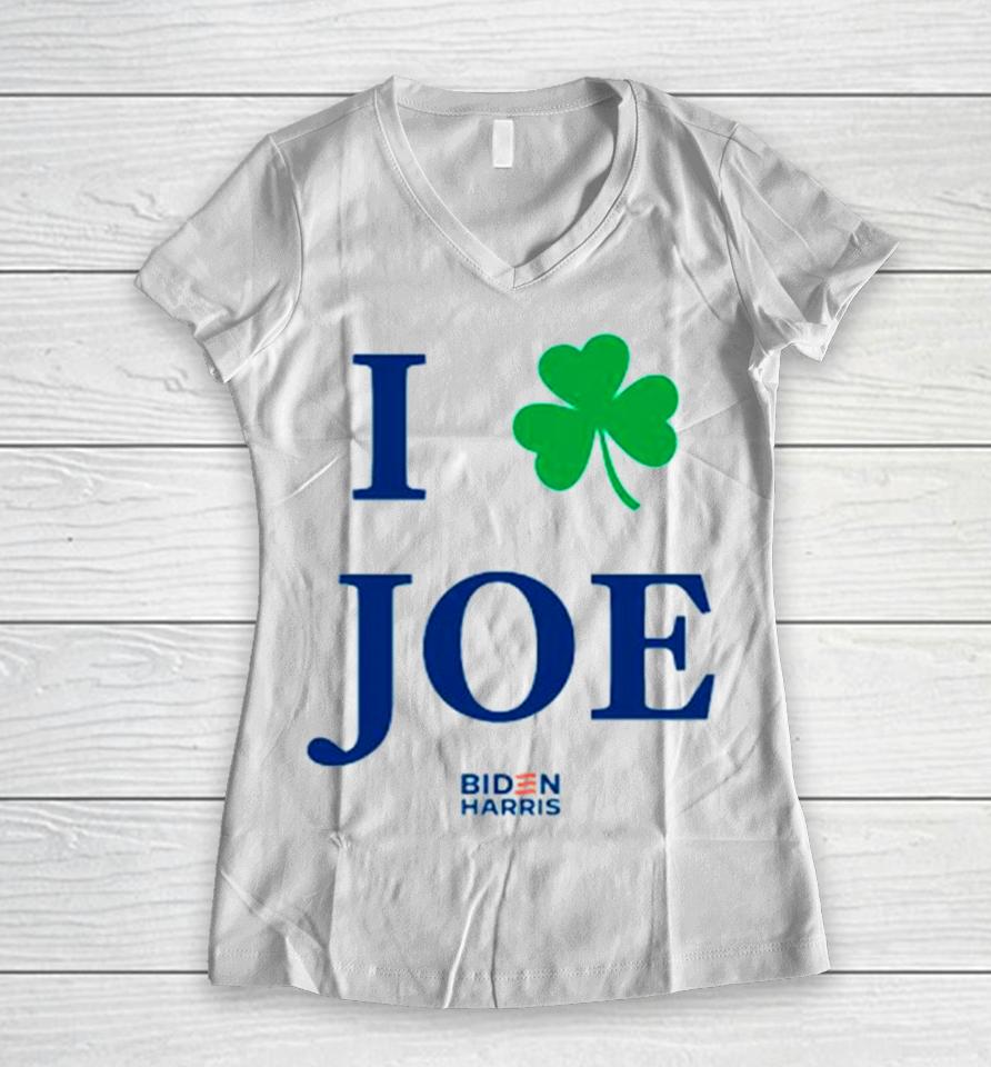 I Shamrock Joe Iove Biden Women V-Neck T-Shirt