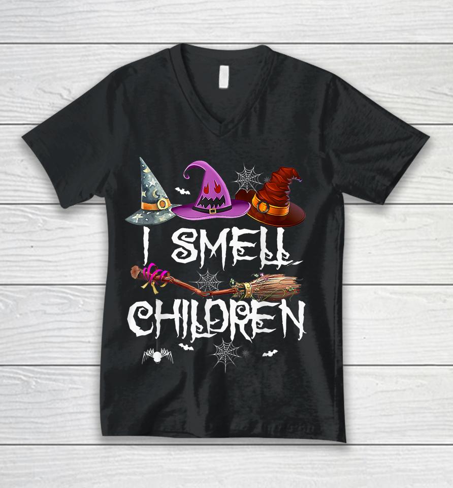 I Smell Children Funny Witches Halloween Unisex V-Neck T-Shirt