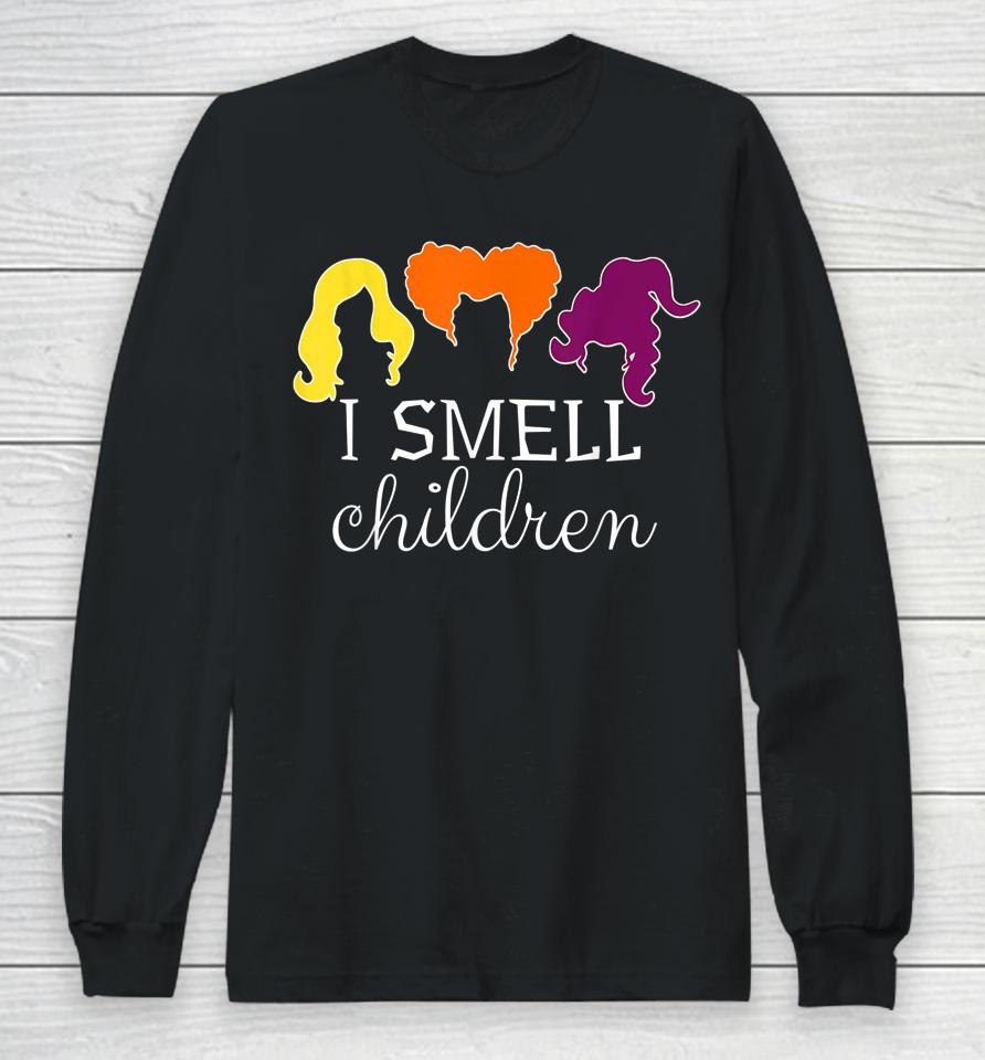 I Smell Kids Children Tee Halloween Funny Costume Witches Long Sleeve T-Shirt