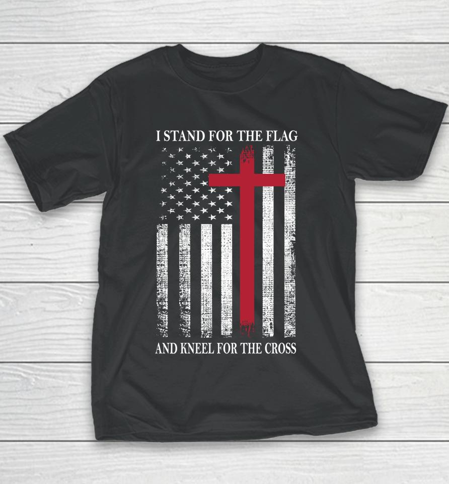 I Stand For The Flag And Kneel For The Cross Shirt Usa Flag Youth T-Shirt