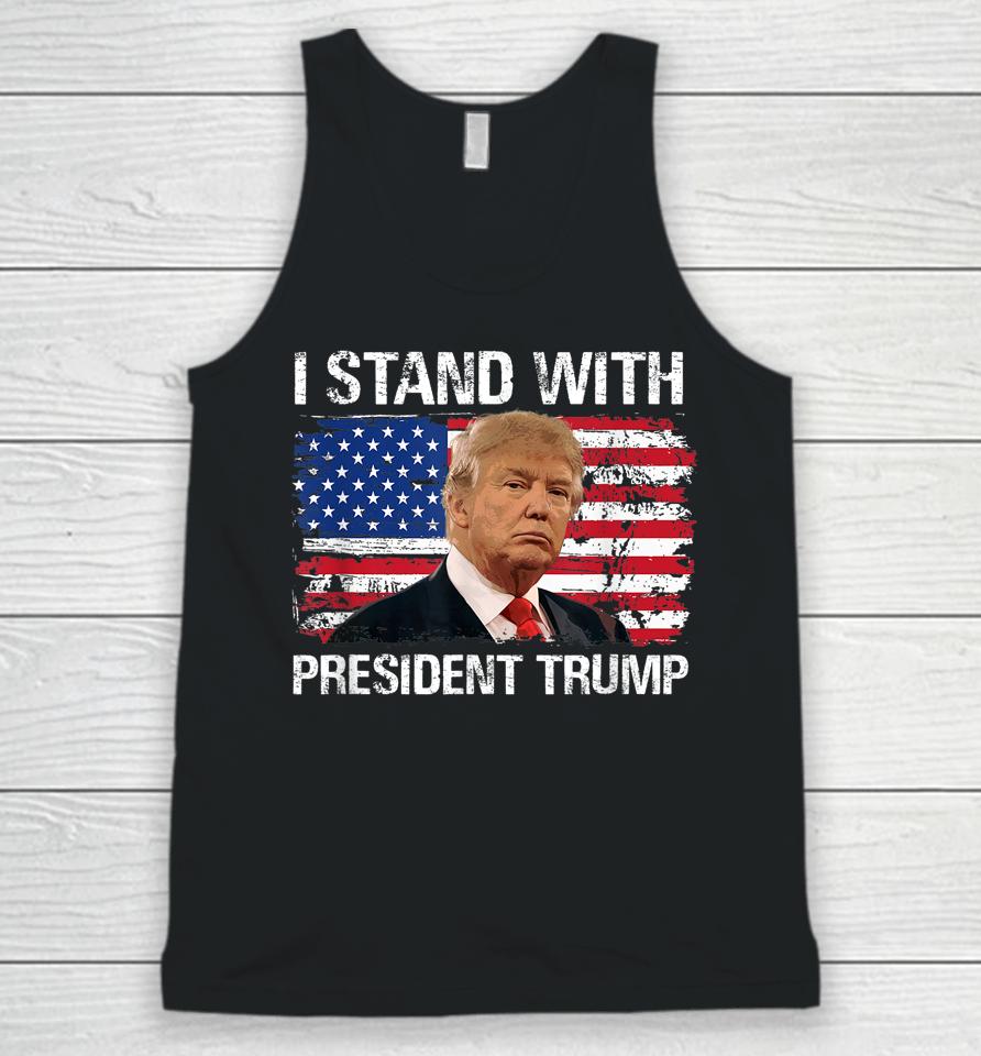 I Stand President Trump American Flag Unisex Tank Top