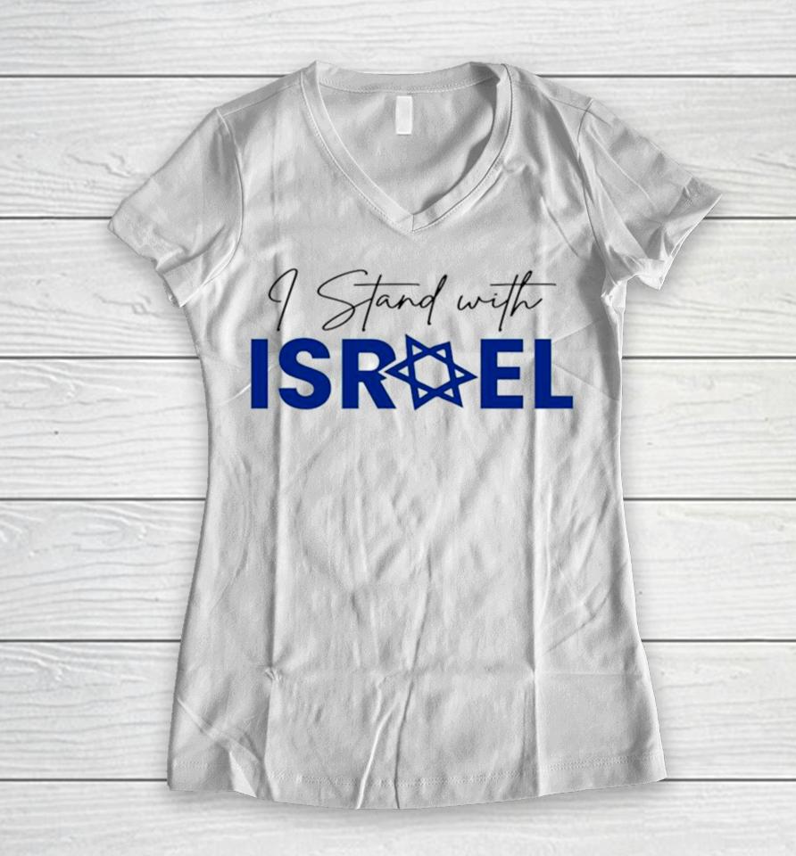 I Stand With Israel Fuck Hamas Women V-Neck T-Shirt