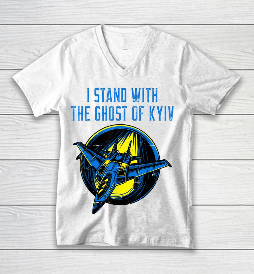 I Stand With The Ghost Of Kyiv Unisex V-Neck T-Shirt